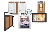 Wide-Ranging  Exterior Display Cases, Enclosed Bulletin Boards, Outdoor Letter Boards Restaurant Menu Case Displays and illuminated Cabinets