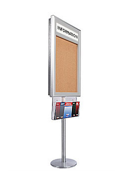 Metal Bulletin Board SwingStand with Header & Brochure Holder